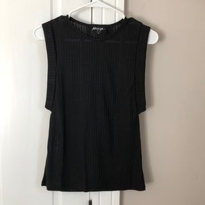 Nasty Gal ribbed black tank